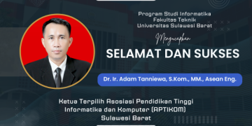 Dr. Ir. Adam Tanniewa Terpilih sebagai Ketua APTIKOM Sulawesi Barat Periode 2024-2029