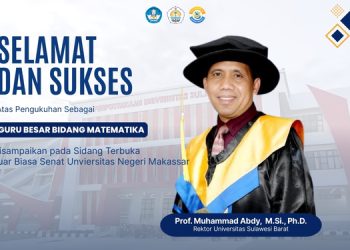 Rektor Universitas Sulawesi Barat Dikukuhkan sebagai Guru Besar dalam Bidang Matematika di Sidang Terbuka Senat UNM