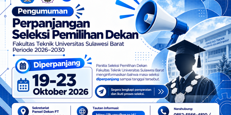 Fakultas Teknik Unsulbar Perpanjang Masa Seleksi Pemilihan Dekan Periode 2026–2030